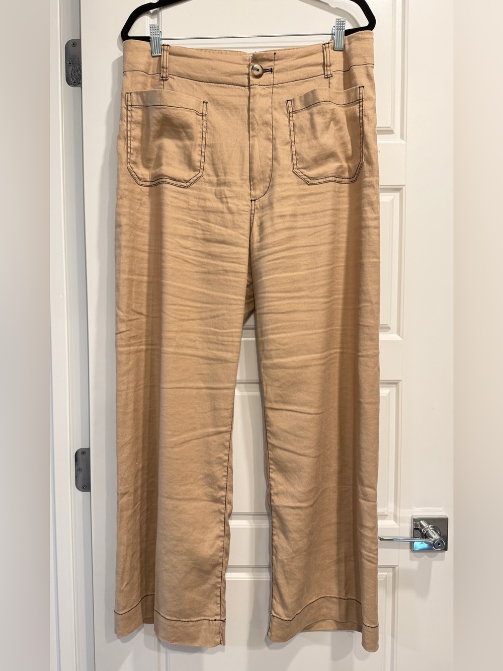 Maeve The Colette Wide Leg Linen Blend Womens 33T Tall Inseam Lightweight Casual